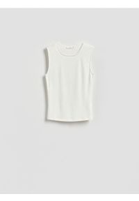 Reserved - Top z wiskozą - złamana biel. Materiał: wiskoza
