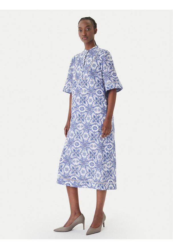JOOP! Sukienka koszulowa Desa 30101617 Niebieski Regular Fit. Kolor: niebieski. Materiał: bawełna. Typ sukienki: koszulowe