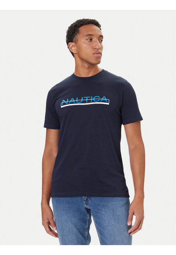 Nautica T-Shirt Koa N1S03430 Granatowy Regular Fit. Kolor: niebieski. Materiał: bawełna