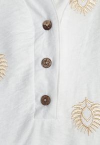 Born2be - Biała Wiskozowa Koszula Boho z Haftem i Podpinanymi Rękawami 3/4 Cheridenah. Okazja: na co dzień. Kolekcja: plus size. Kolor: biały. Materiał: wiskoza. Wzór: haft. Styl: boho #3