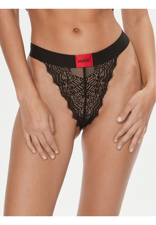 Hugo Figi klasyczne Brief Lace 50502787 Czarny. Kolor: czarny. Materiał: syntetyk