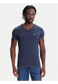 Aeronautica Militare T-Shirt AM1UTI004 Granatowy Regular Fit. Kolor: niebieski. Materiał: bawełna