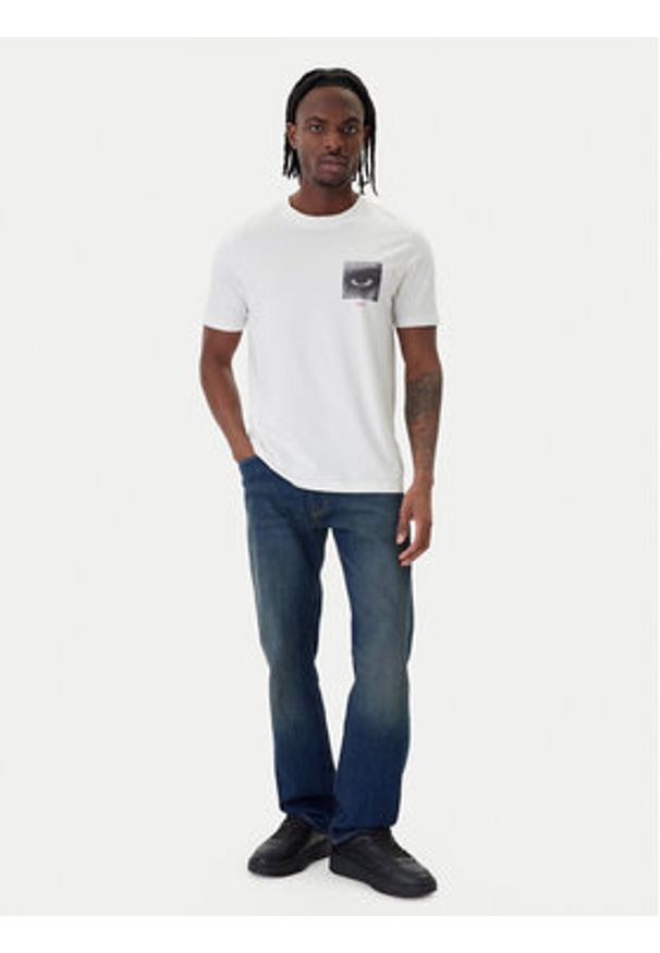 Hugo - HUGO T-Shirt Deyss 50553755 Beżowy Regular Fit. Kolor: beżowy. Materiał: bawełna