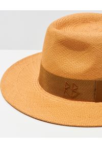 RUSLAN BAGINSKIY - Brązowy kapelusz ze wstążką. Kolor: brązowy. Wzór: aplikacja. Styl: klasyczny #6