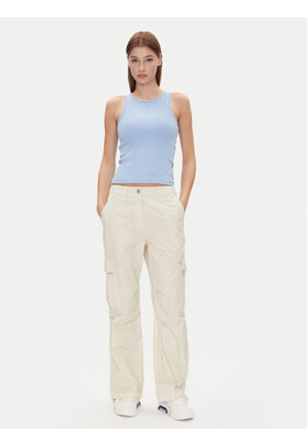 Tommy Jeans Spodnie materiałowe Tjw Cargo Relaxed Straight DW0DW20350 Beżowy Relaxed Fit. Kolor: beżowy. Materiał: syntetyk