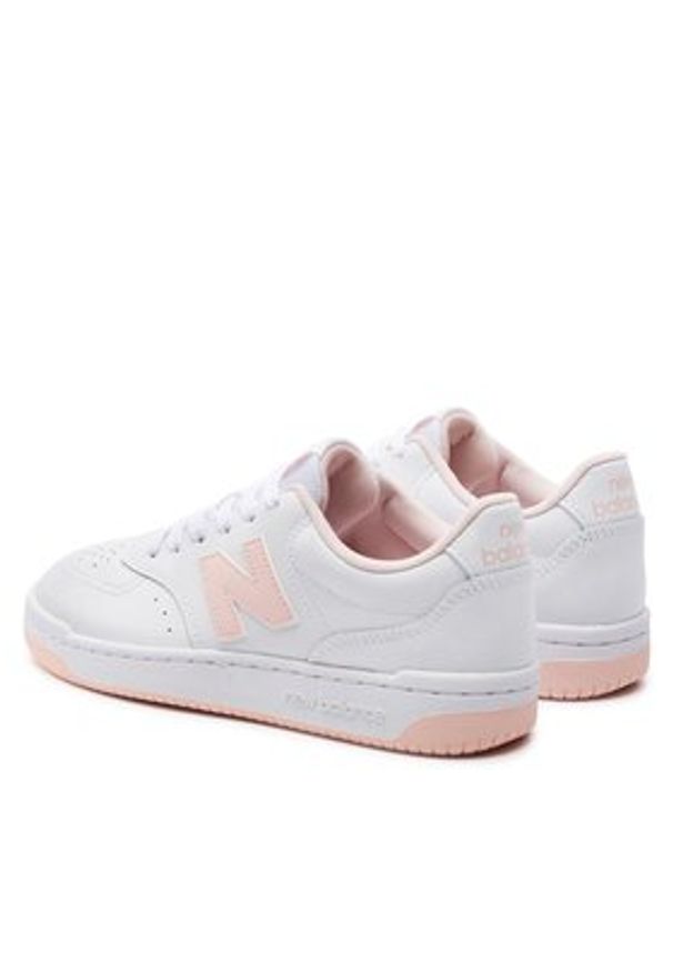 New Balance Sneakersy BBW80WPK Biały. Kolor: biały. Materiał: skóra