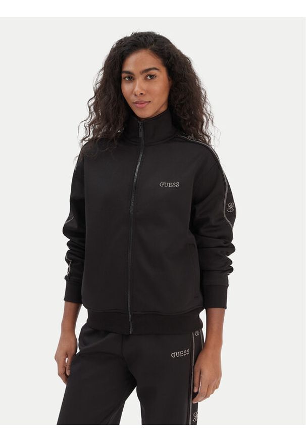 Guess Bluza V5BQ15 KCX22 Czarny Regular Fit. Kolor: czarny. Materiał: syntetyk