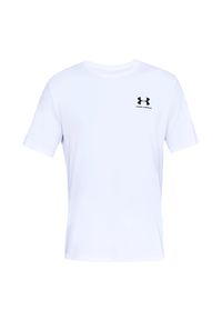 Under Armour - Koszulka Męska Z Logo. Kolor: biały. Sport: turystyka piesza