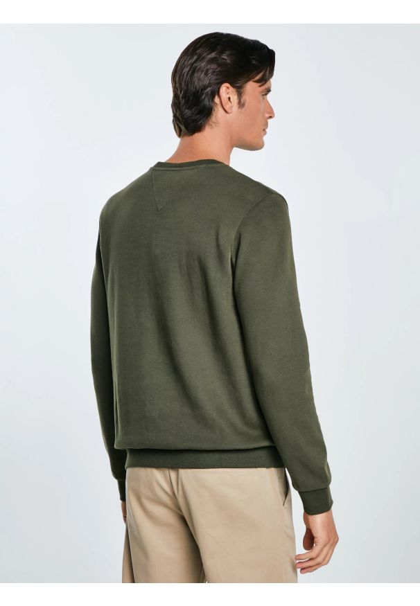 Big-Star - Bluza męska ze splotem pique khaki Wiron 303. Okazja: na co dzień. Kolor: zielony. Materiał: dzianina, jeans, materiał, tkanina, bawełna. Wzór: ze splotem. Styl: casual, klasyczny