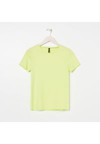 Sinsay - Koszulka basic z krótkimi rękawami ECO AWARE - Zielony. Kolor: zielony. Długość rękawa: krótki rękaw. Długość: krótkie #1