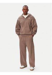 Adidas - adidas Spodnie dresowe Kit Small Logo Wide KW2339 Beżowy Relaxed Fit. Kolor: beżowy. Materiał: bawełna #2