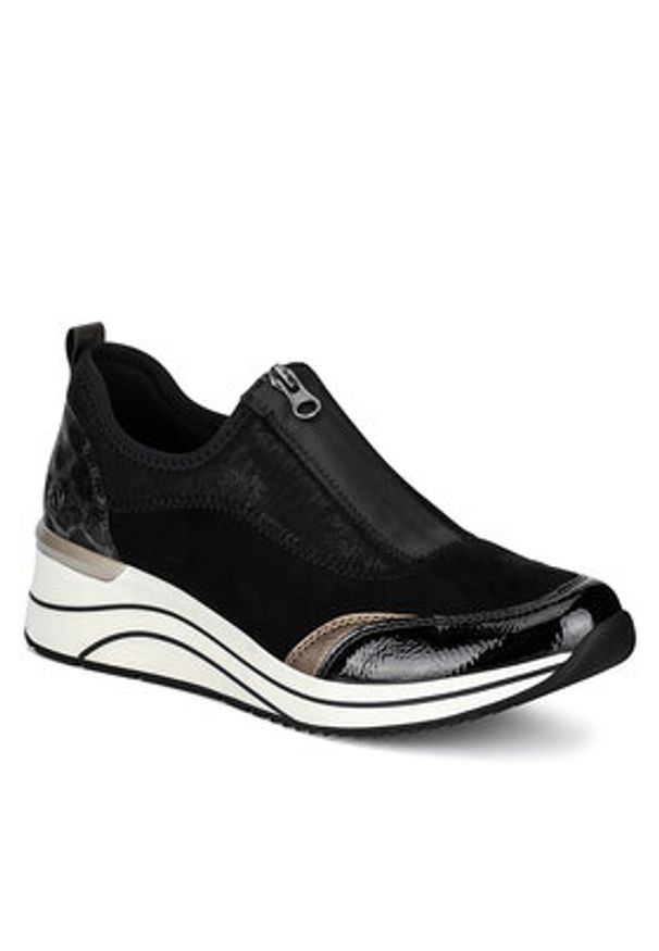 Remonte Sneakersy D0T08-02 Czarny. Kolor: czarny. Materiał: materiał