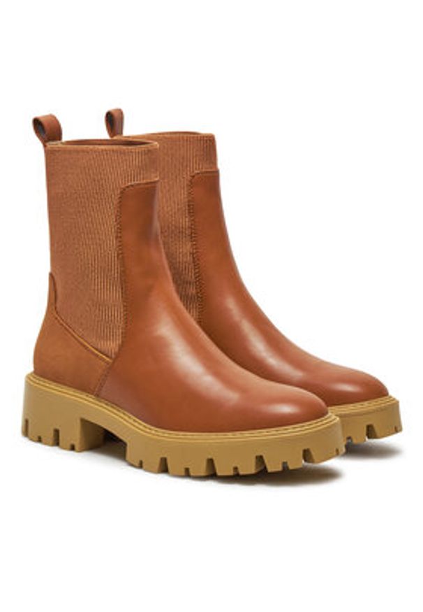 only - ONLY Botki 15329824 Brązowy. Kolor: brązowy. Materiał: skóra