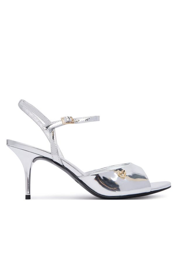 Love Moschino - LOVE MOSCHINO Sandały JA16107G0OJE090B Srebrny. Kolor: srebrny. Materiał: skóra