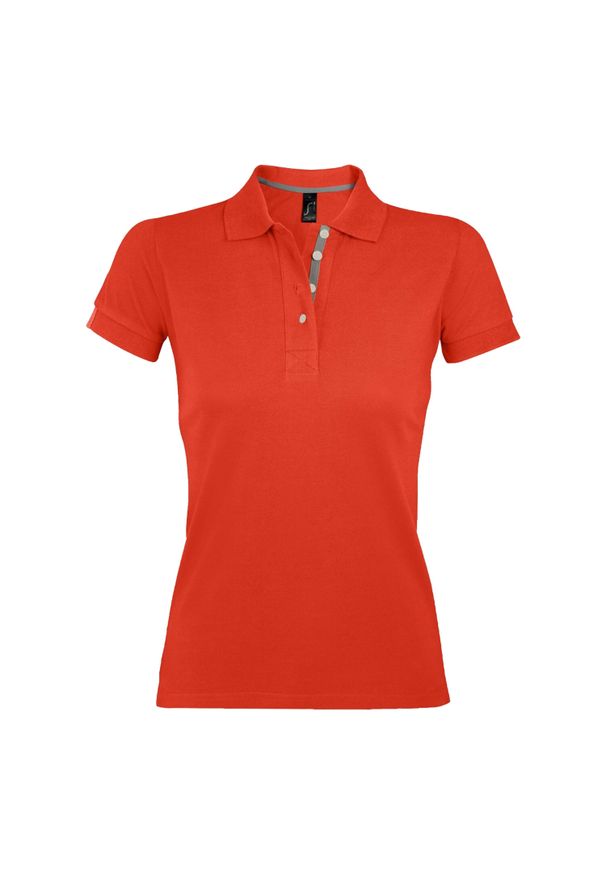 SOL'S - Damska Koszulka Polo Portland. Typ kołnierza: polo. Kolor: pomarańczowy