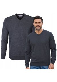 Wygodna Bawełniana Bluza - Pako Jeans - Grafitowa. Kolor: szary. Materiał: poliester, bawełna #5