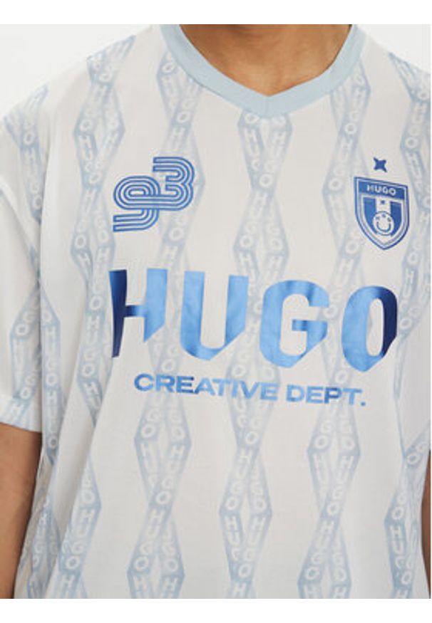 Hugo - HUGO T-Shirt Notbal 50536080 Biały Oversize. Kolor: biały. Materiał: syntetyk