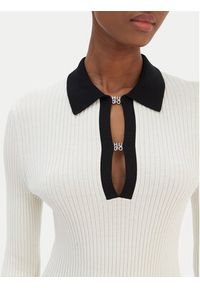 Hugo - HUGO Sweter Sharro 50542608 Beżowy Slim Fit. Kolor: beżowy. Materiał: wiskoza #3