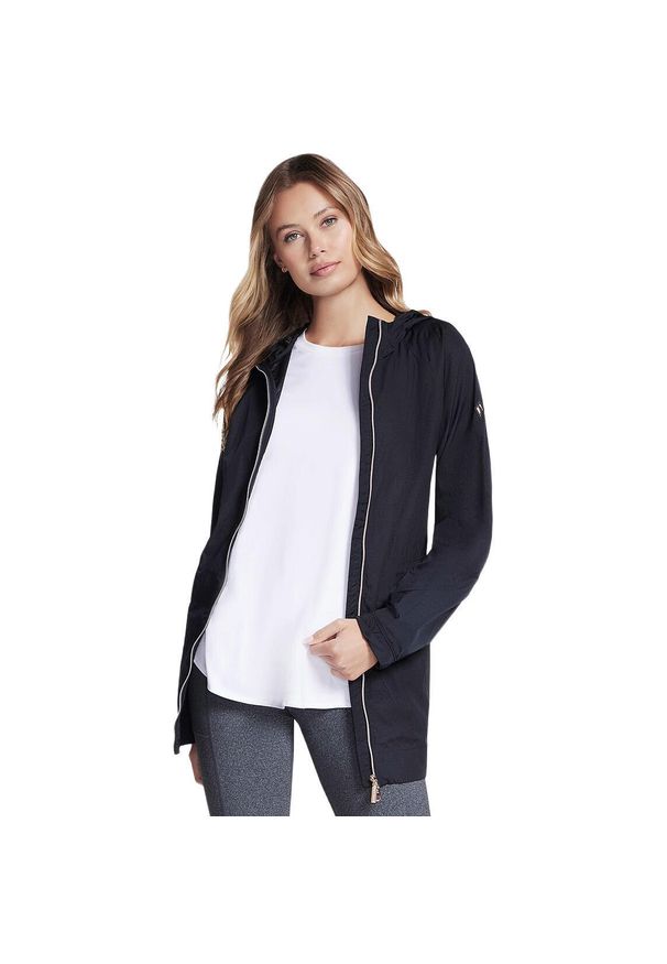 skechers - Kurtka Skechers GOwalk Anorak Jacket, Kobiety. Kolor: niebieski. Materiał: nylon, puch, materiał. Sport: turystyka piesza