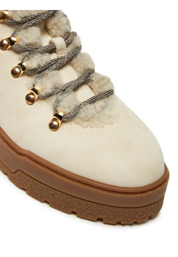 Pollini Trzewiki SA21254H0LTOA10A Écru. Materiał: nubuk, skóra