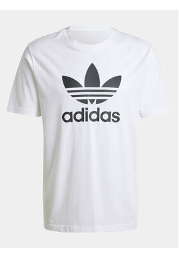 Adidas - adidas T-Shirt adicolor Trefoil IV5353 Biały Regular Fit. Kolor: biały. Materiał: bawełna