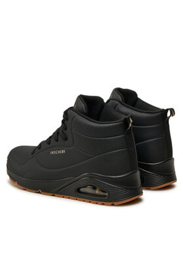 skechers - Skechers Sneakersy UNO HIGH 177097/BBK Czarny. Kolor: czarny. Materiał: skóra