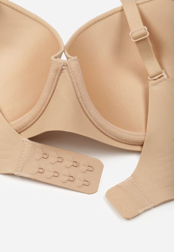 Born2be - Beżowy Klasyczny Biustonosz o Gładkim Wykończeniu Taniarephis. Kolor: beżowy. Rodzaj stanika: odpinane ramiączka, różne sposoby noszenia. Wzór: gładki