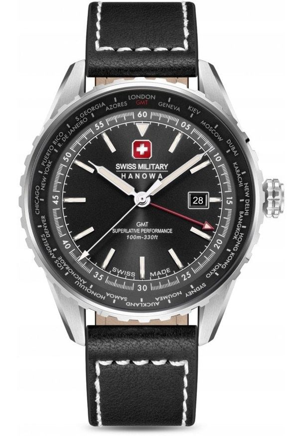 Swiss Military Hanowa - Zegarek Męski SWISS MILITARY HANOWA Afterburn GMT SMWGB0003201 + BOX