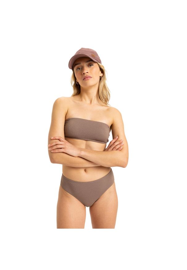 Roxy - Majtki bikini o średnim kryciu dla Kobiety LASCA Brązowy. Kolor: brązowy. Materiał: nylon, materiał, elastan