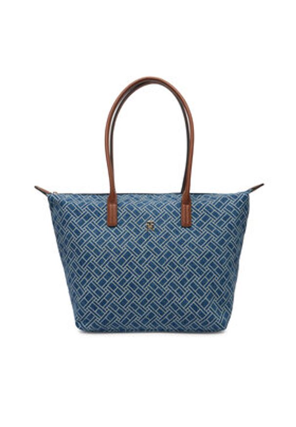 TOMMY HILFIGER - Tommy Hilfiger Torebka Popette Tote Denim Flag AW0AW18613 Niebieski. Kolor: niebieski