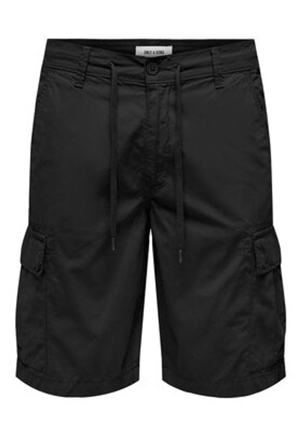 Only & Sons Szorty materiałowe Loc Cargo 22029214 Czarny Regular Fit. Kolor: czarny. Materiał: bawełna