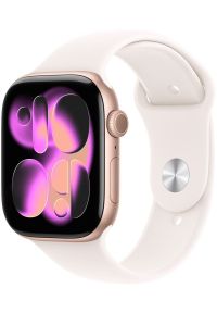 APPLE - Apple Watch Series 11 GPS + Cellular 42mm Rose Gold Aluminium Case with Light Blush Sport Band - S/M. Styl: sportowy