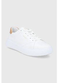 GANT - Gant buty skórzane Custly kolor biały. Nosek buta: okrągły. Zapięcie: sznurówki. Kolor: biały. Materiał: skóra. Obcas: na platformie