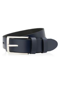 Pasek męski 130 cm granatowy PAOLO PERUZZI PG-03-DBS-130. Kolor: niebieski. Materiał: skóra. Wzór: paski. Styl: klasyczny, casual, elegancki #1