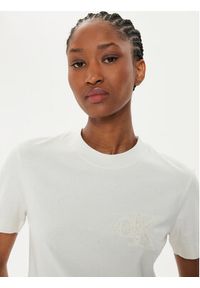 Calvin Klein Jeans T-Shirt Satin Applique J20J223925 Écru Regular Fit. Materiał: bawełna #5