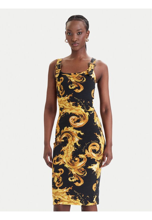 Versace Jeans Couture Sukienka codzienna 80HAO943 JS550 Czarny Slim Fit. Okazja: na co dzień. Kolor: czarny. Materiał: bawełna. Typ sukienki: proste. Styl: casual