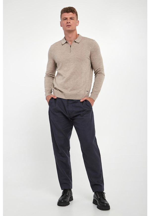 Sweter męski z wełny dziewiczej Dondor JOOP!. Materiał: wełna