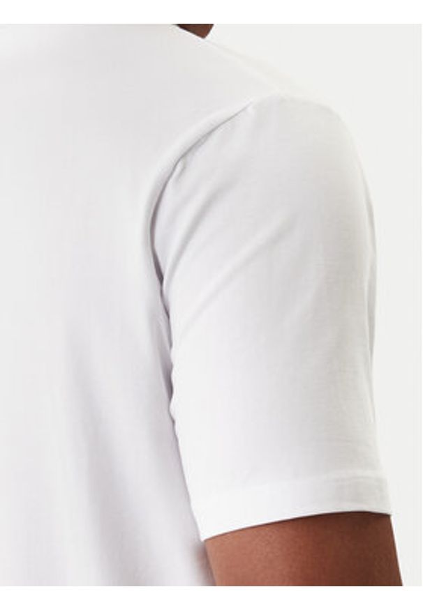 Karl Lagerfeld - KARL LAGERFELD T-Shirt 755047 561221 Biały Regular Fit. Typ kołnierza: dekolt w karo. Kolor: biały. Materiał: bawełna