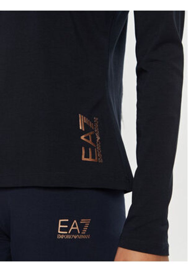 EA7 Emporio Armani Bluzka 6DTT06 TJQCZ 1562 Granatowy Slim Fit. Kolor: niebieski. Materiał: bawełna
