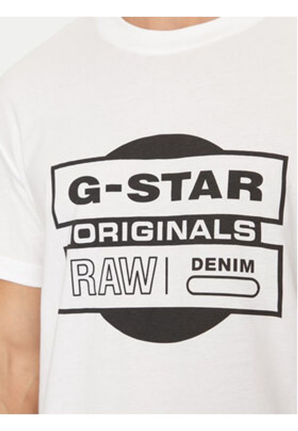 G-Star RAW - G-Star Raw T-Shirt Originals D25443-8415 Biały Regular Fit. Kolor: biały. Materiał: bawełna