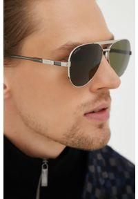 Gucci okulary przeciwsłoneczne męskie kolor srebrny. Kolor: srebrny #3