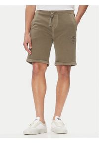 Aeronautica Militare Szorty sportowe 251BF016F583 Khaki Regular Fit. Kolor: brązowy. Materiał: bawełna. Styl: sportowy