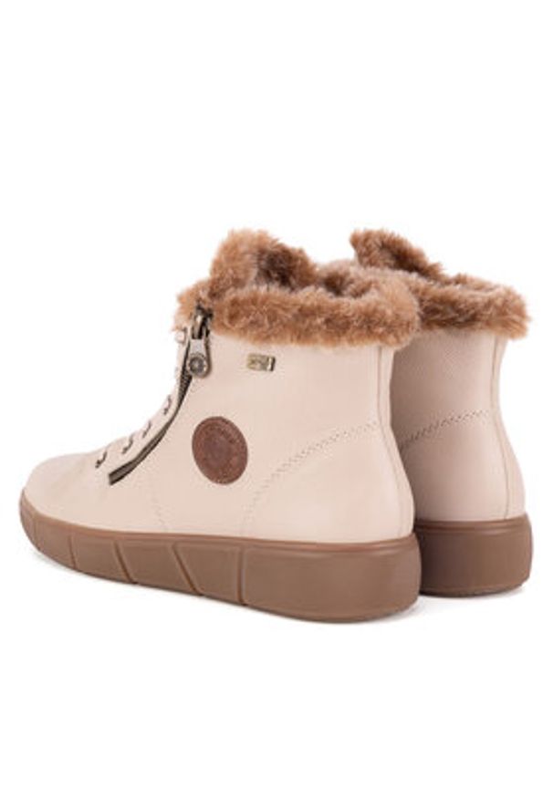 Remonte Trzewiki D1T72-60 Beżowy. Kolor: beżowy. Materiał: skóra