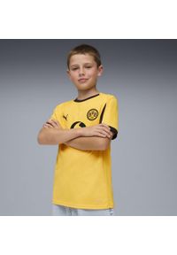 Puma - Młodzieżowa koszulka pucharowa Borussia Dortmund 25/26 PUMA Yellow Sizzle Black. Kolor: czarny, wielokolorowy, żółty. Sport: piłka nożna
