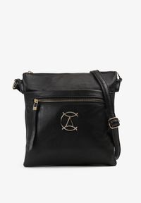 Renee - Czarna Torebka Mała Kwadratowa z Suwakami na Pasku Liandriah. Kolor: czarny. Styl: elegancki, casual