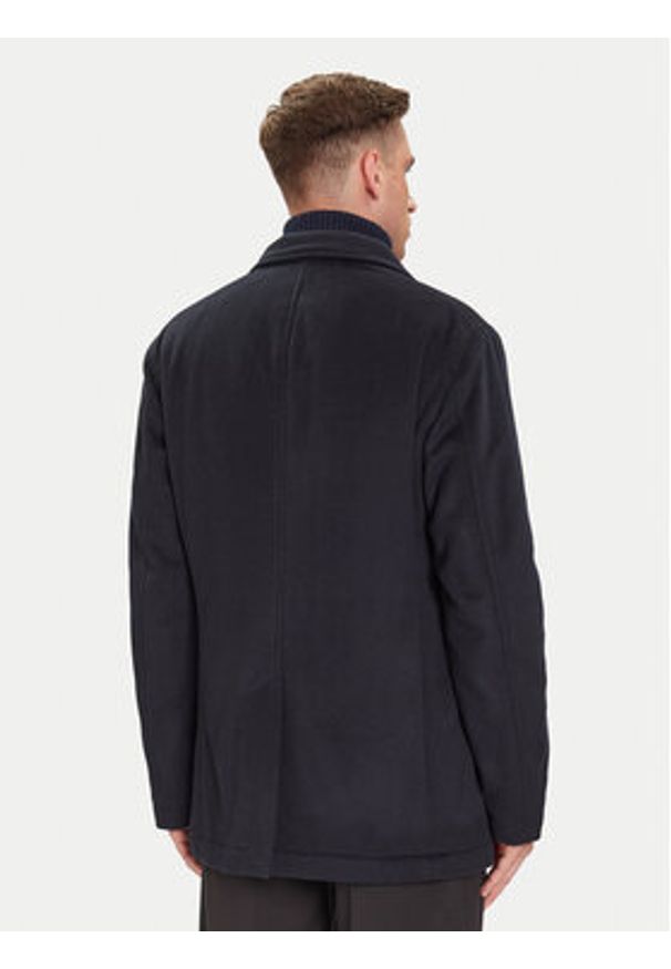 JOOP! Płaszcz wełniany 17 JO-48Gary 30048807 Granatowy Regular Fit. Kolor: niebieski. Materiał: wełna