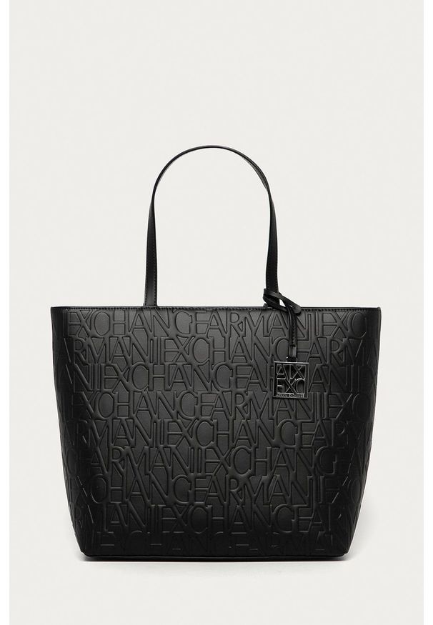 Armani Exchange - Torebka. Kolor: czarny. Rodzaj torebki: na ramię