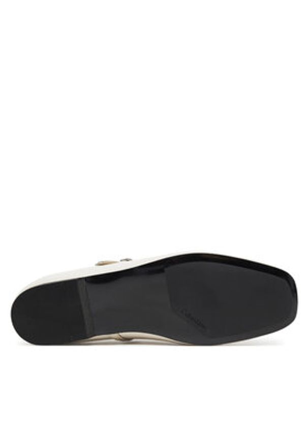 Calvin Klein Baleriny Ballerina New Buckle - Lth HW0HW02483 Beżowy. Kolor: beżowy. Materiał: skóra