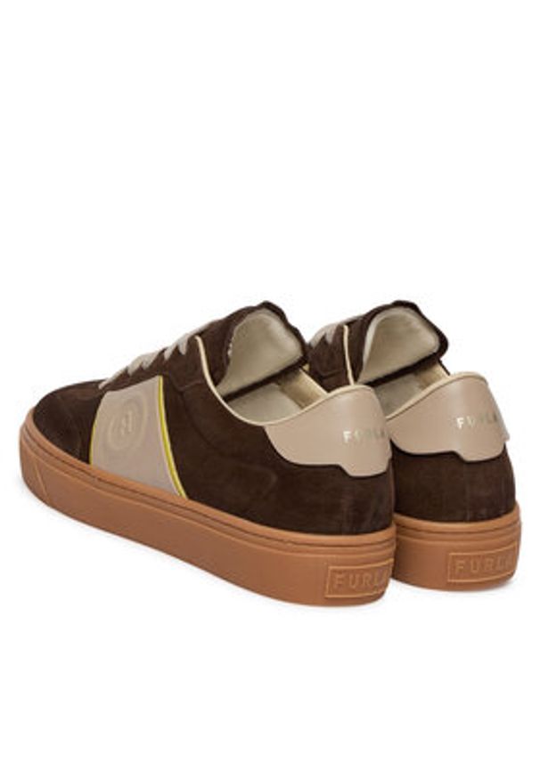 Furla Sneakersy Enjoy Lace-Up YK58ENJ BX4394 3388S Brązowy. Kolor: brązowy. Materiał: skóra