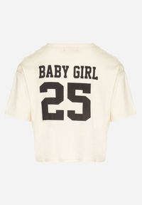 Born2be - Jasnożółty Bawełniany T-shirt Oversize o Krótkim Kroju Zariona. Okazja: na co dzień. Kolor: żółty. Materiał: bawełna. Długość: krótkie. Wzór: aplikacja. Styl: klasyczny, elegancki, casual #5